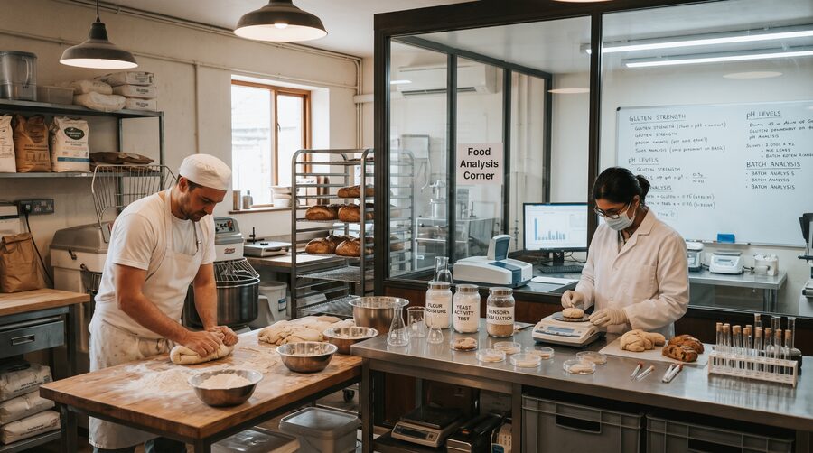 Produktionslinje til bageri og snacks med NIR-instrument