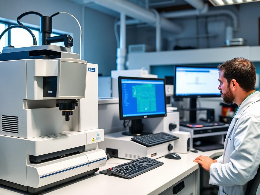 GC-MS-instrument i analytisk kemilaboratorium
